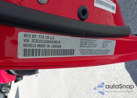 2022 Dodge Challenger Gt z USA, uszkodzony, nr VIN 2C3CDZJG0NH249519